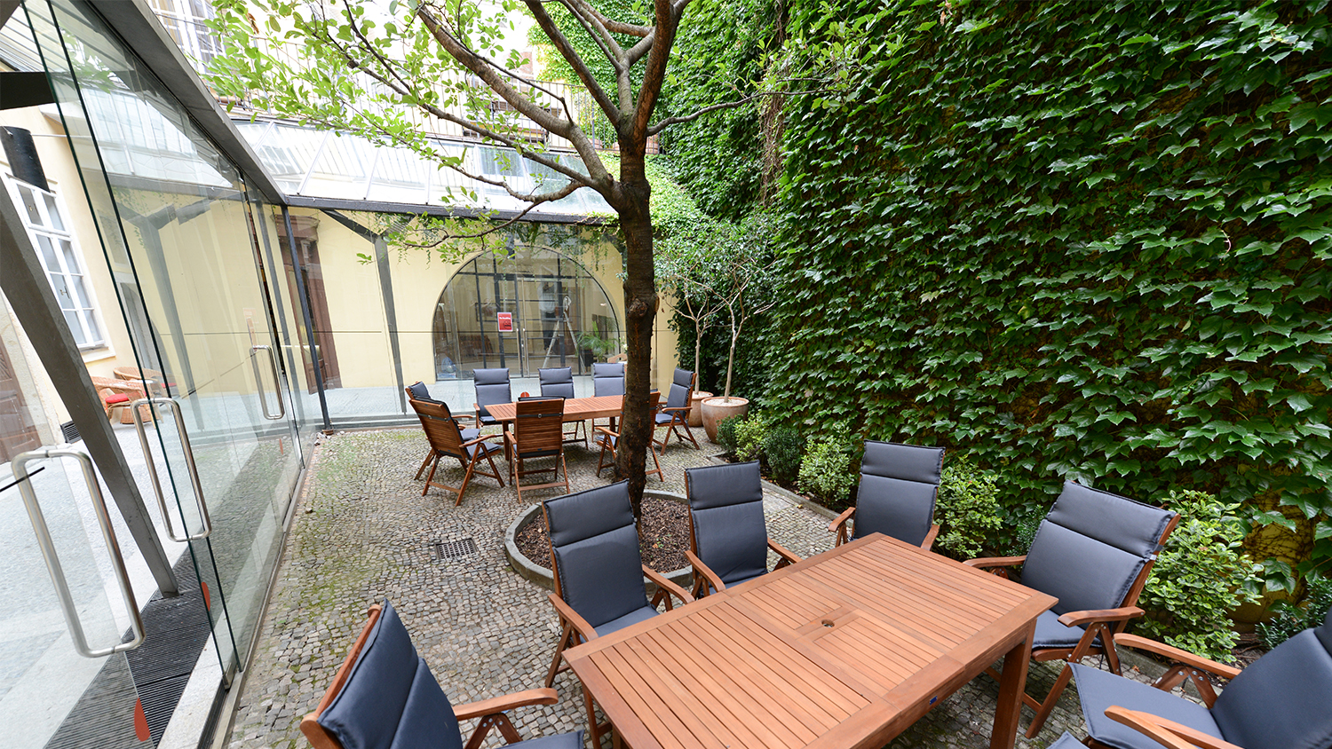 Courtyard in the NC State Prague buidling.