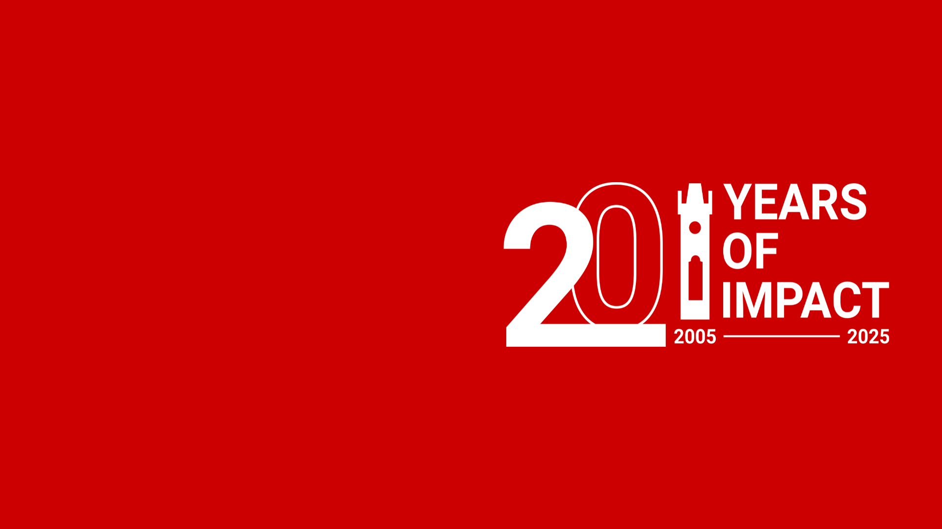 20 Years of Impact Logo on red background