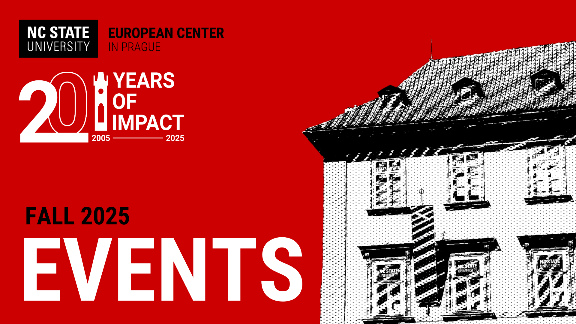 NC State European Center in Prague Graphic announcement for 2025 events.