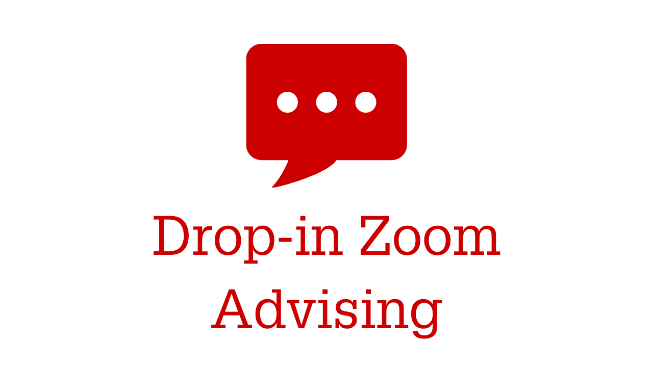 Graphic for Zoom drop-in advising