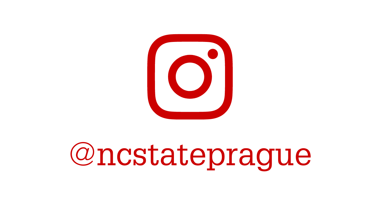 Instagram logo and NC State Prague profile name